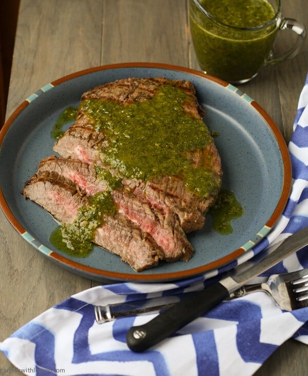 Flank Steak with Chimichurri Sauce 