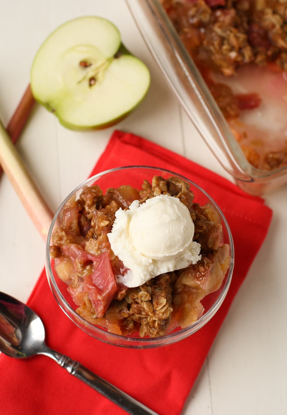 Rhubarb Apple Crisp Garnish With Lemon