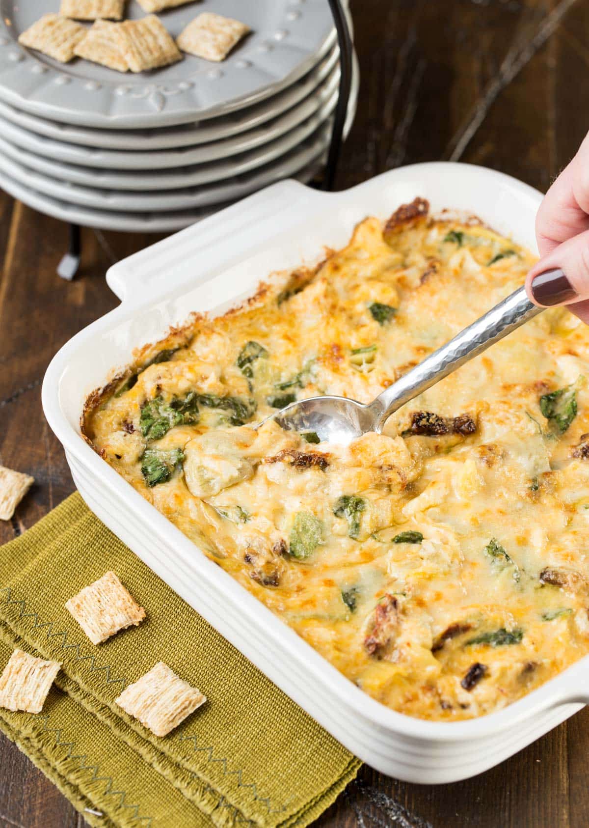 hot crab spinach artichoke dip