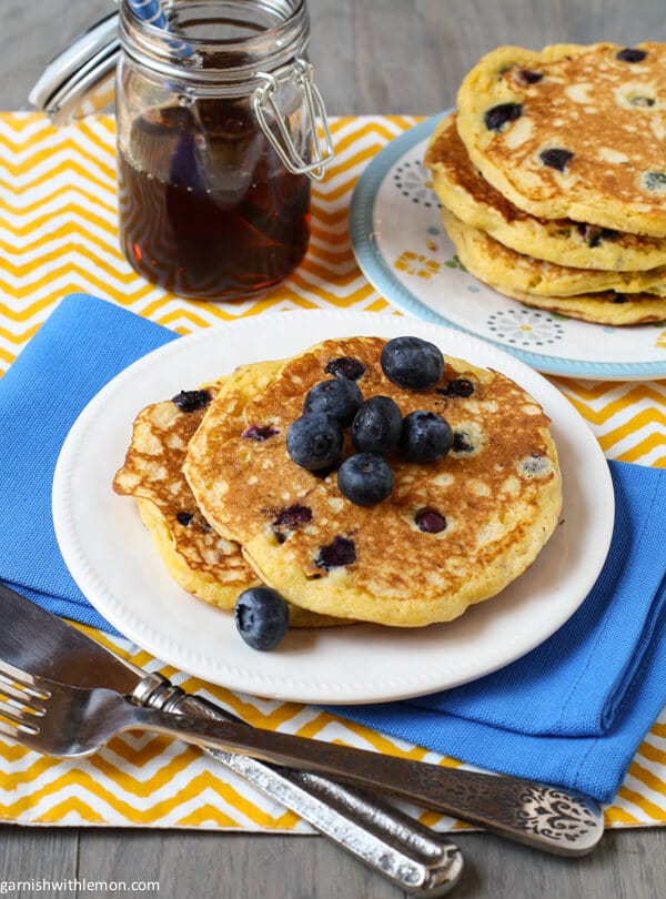 blueberry cornmeal pancakes