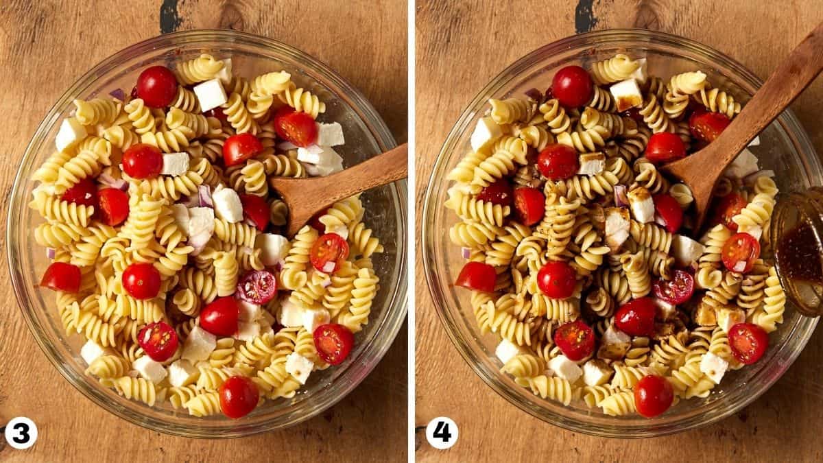 steps 3 and 4 for pasta salad.