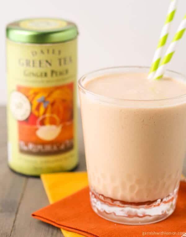 ginger peach green tea smoothie
