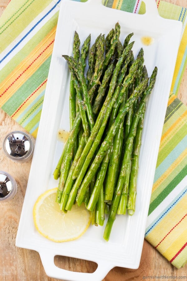 roasted asparagus with lemon vinaigrette