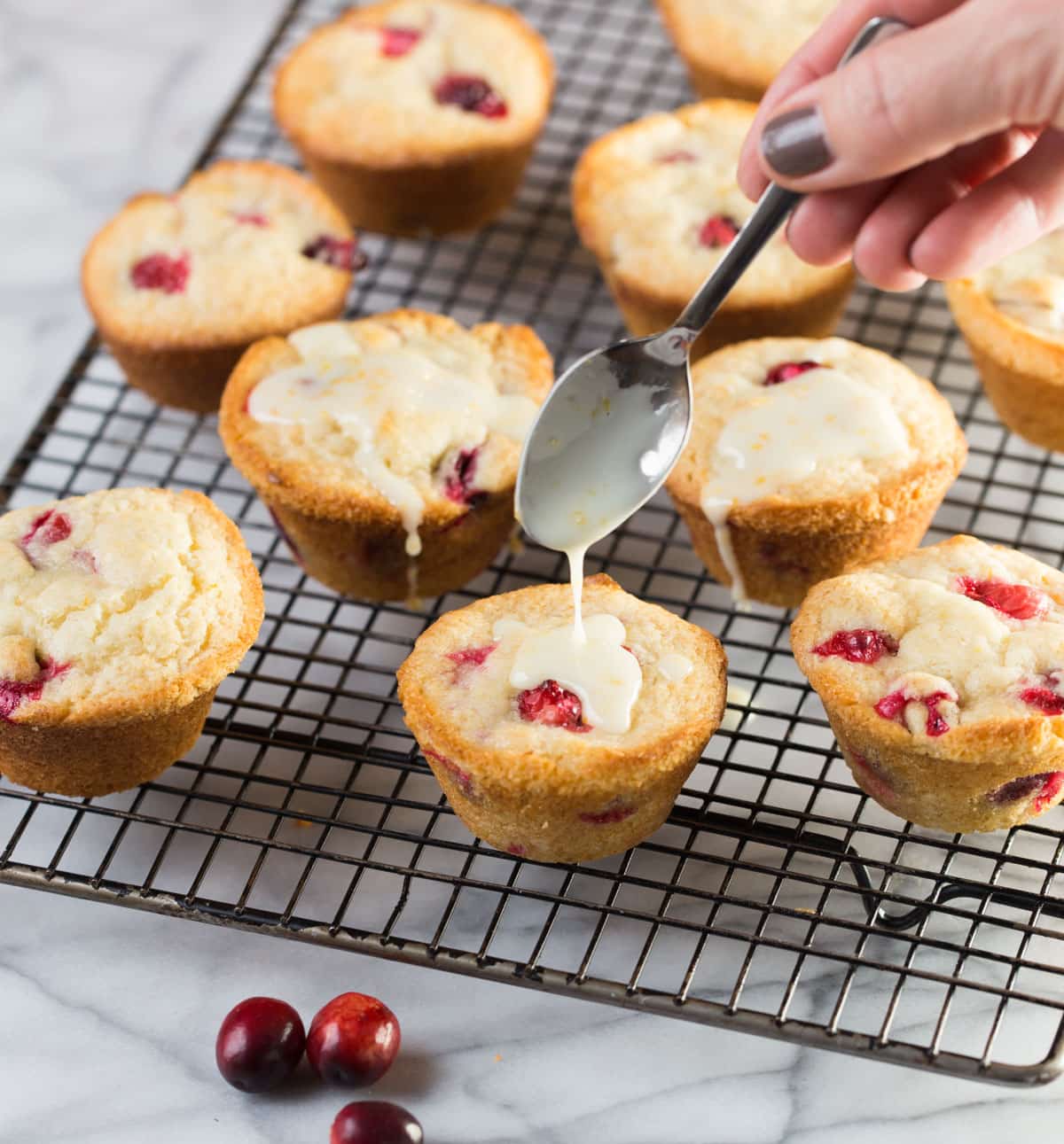 glazed cranberry orange muffins