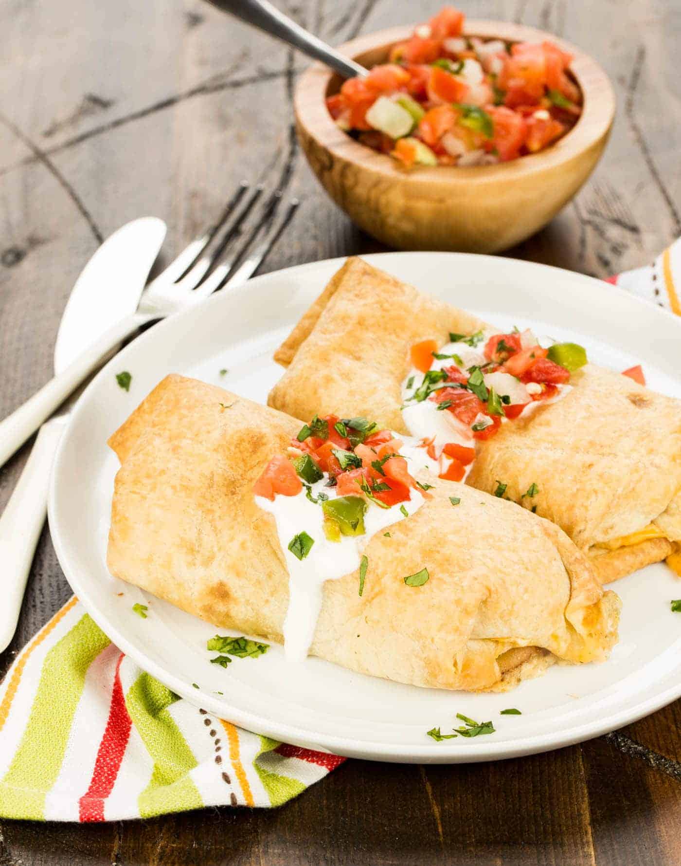 easy baked chicken chimichangas