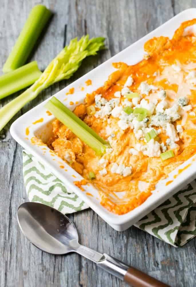 Easy Buffalo Chicken Dip - Garnish with Lemon