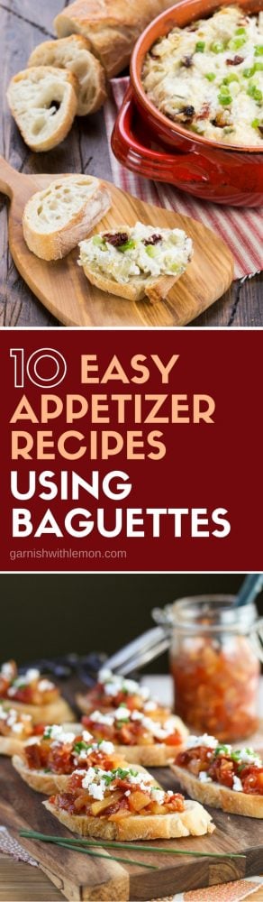 10 Easy Appetizer Recipes using Baguettes - Garnish with Lemon
