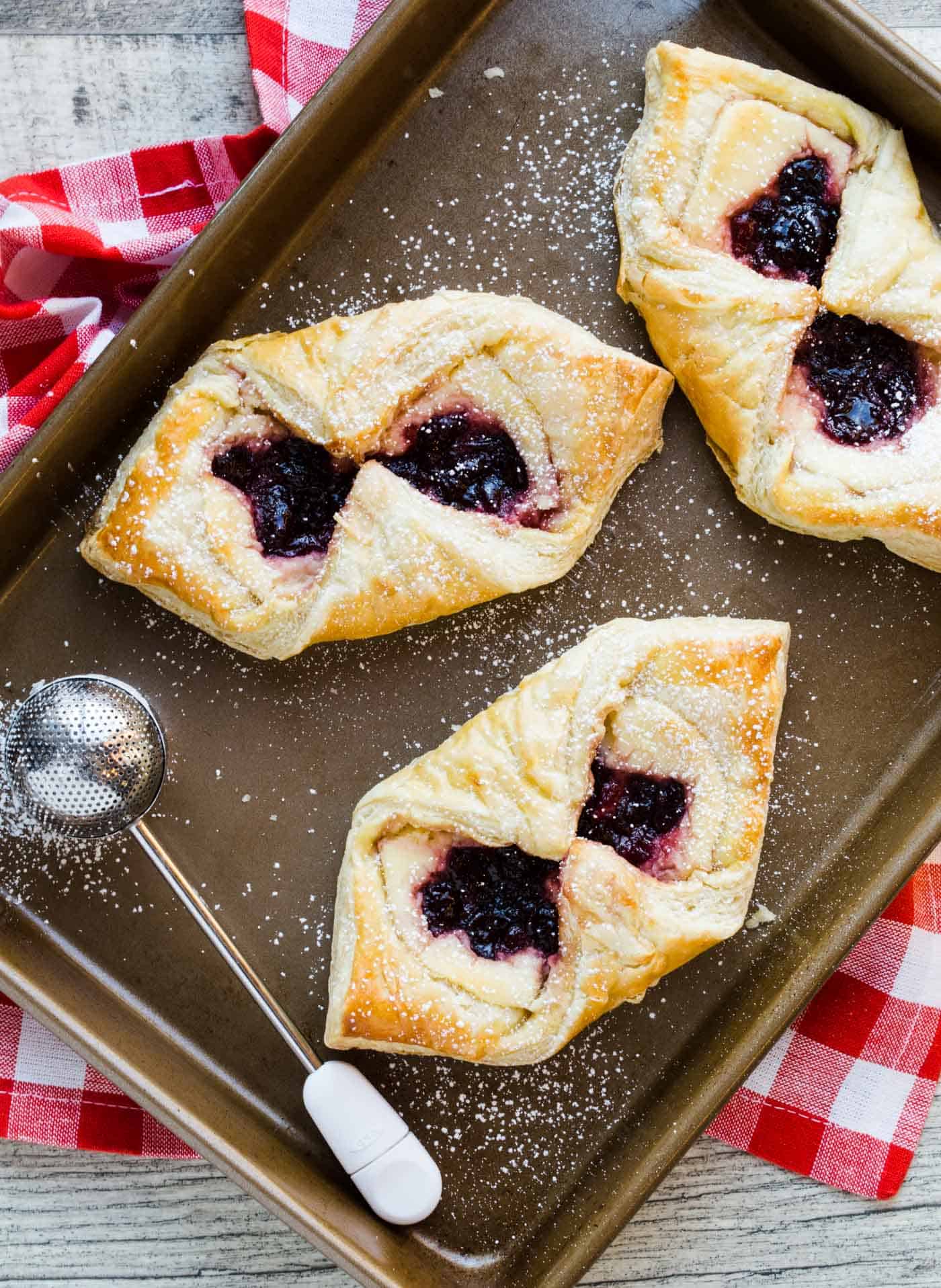 Easy Cherry Cream Cheese Danish - Garnish with Lemon