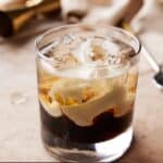 Kahlua, Vodka and Cream in a low ball glass.
