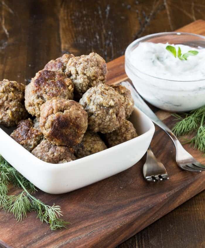 greek meatballs with tzatziki sauce