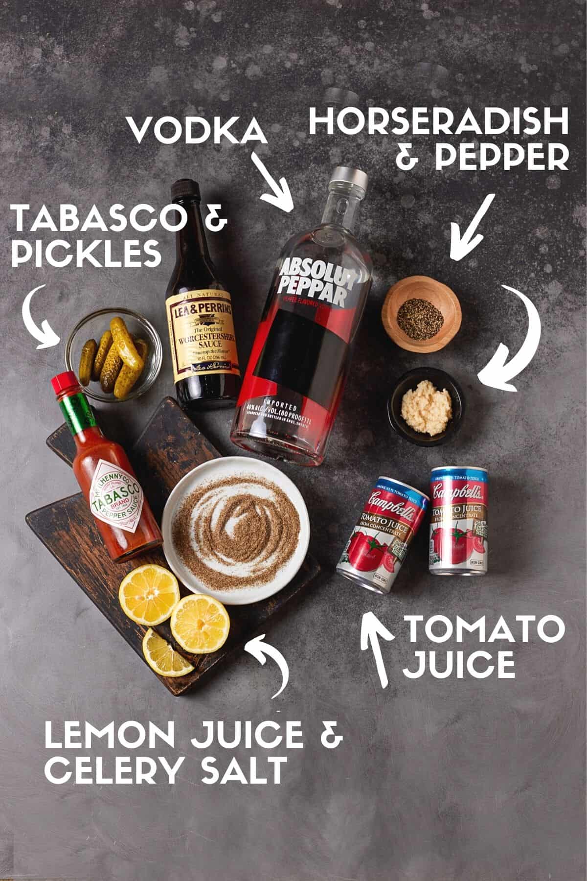 ingredients for bloody mary