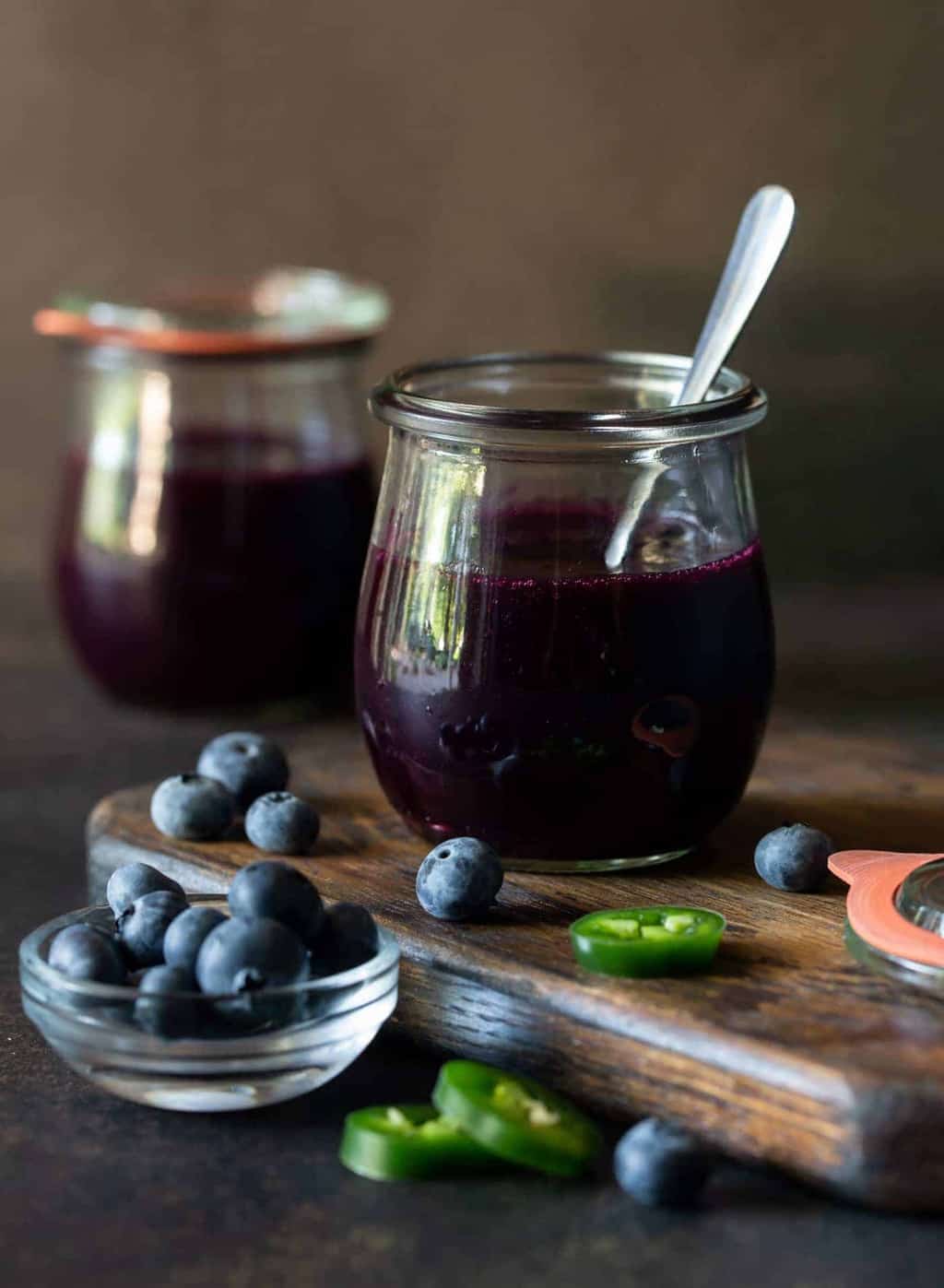 Easy Blueberry Jalapeño Freezer Jam