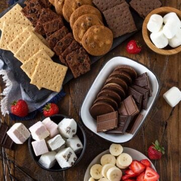 ingredients for a DIY Dessert S'mores Station.