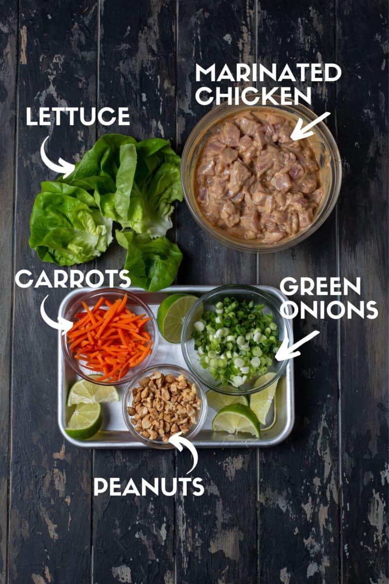 ingredients for thai peanut lettuce wraps.