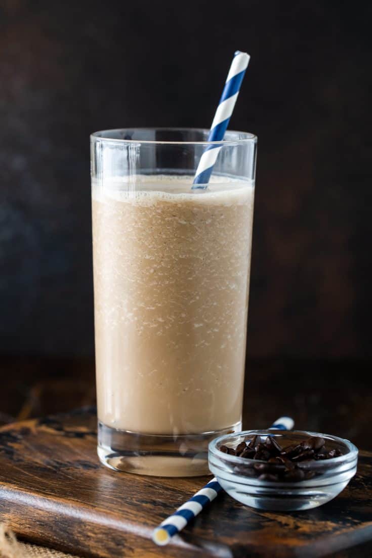 Easy Coffee Smoothie Recipe - Garnish with Lemon