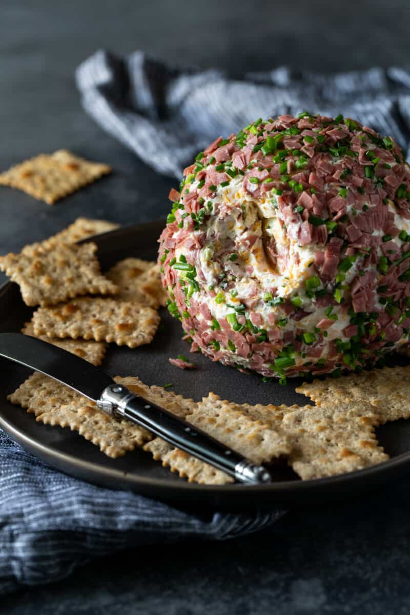 The BEST Chipped Beef Cheese Ball Recipe Garnish with Lemon