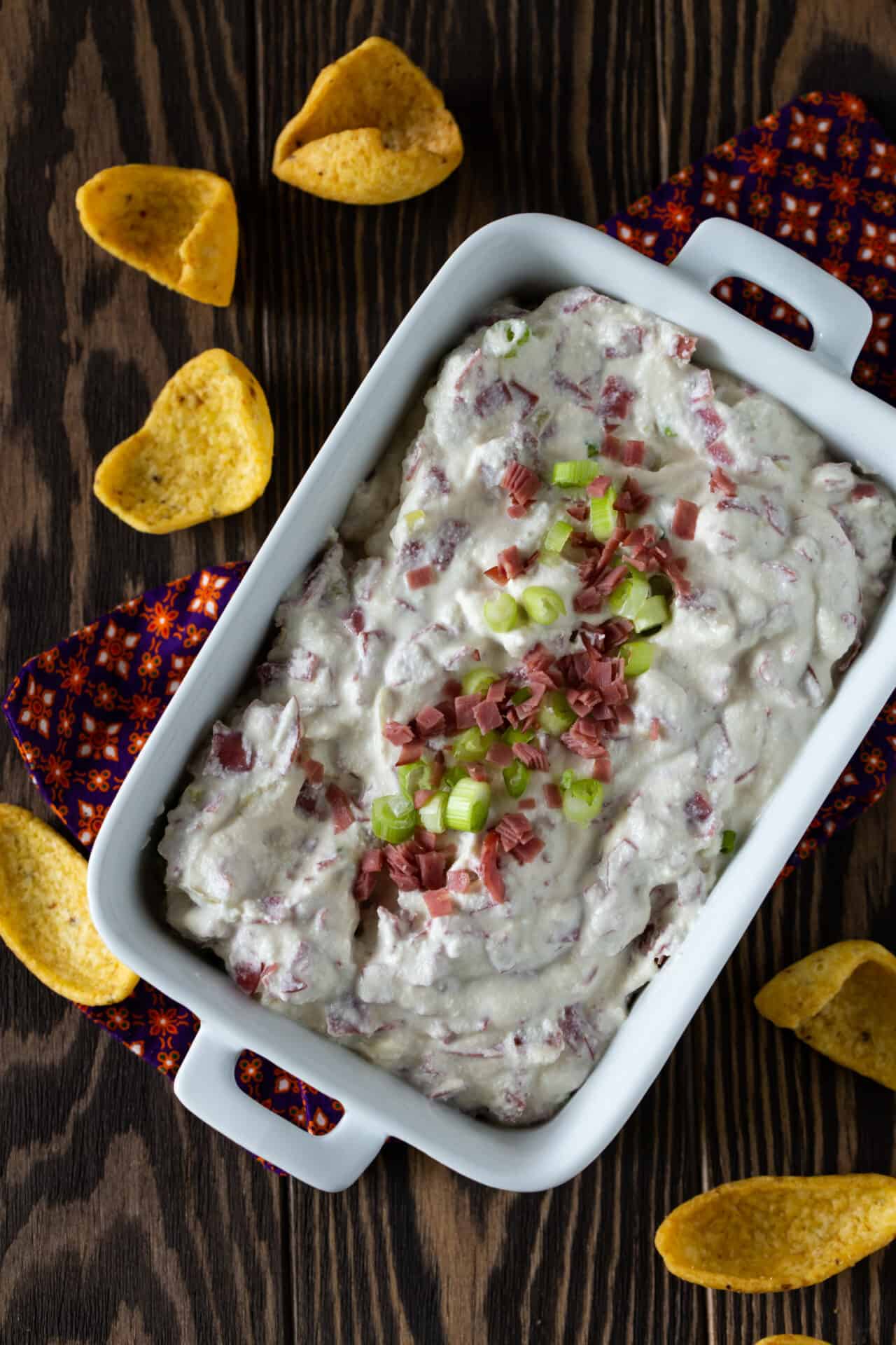 Easy Chipped Beef Dip (serve it hot or cold!) Garnish with Lemon