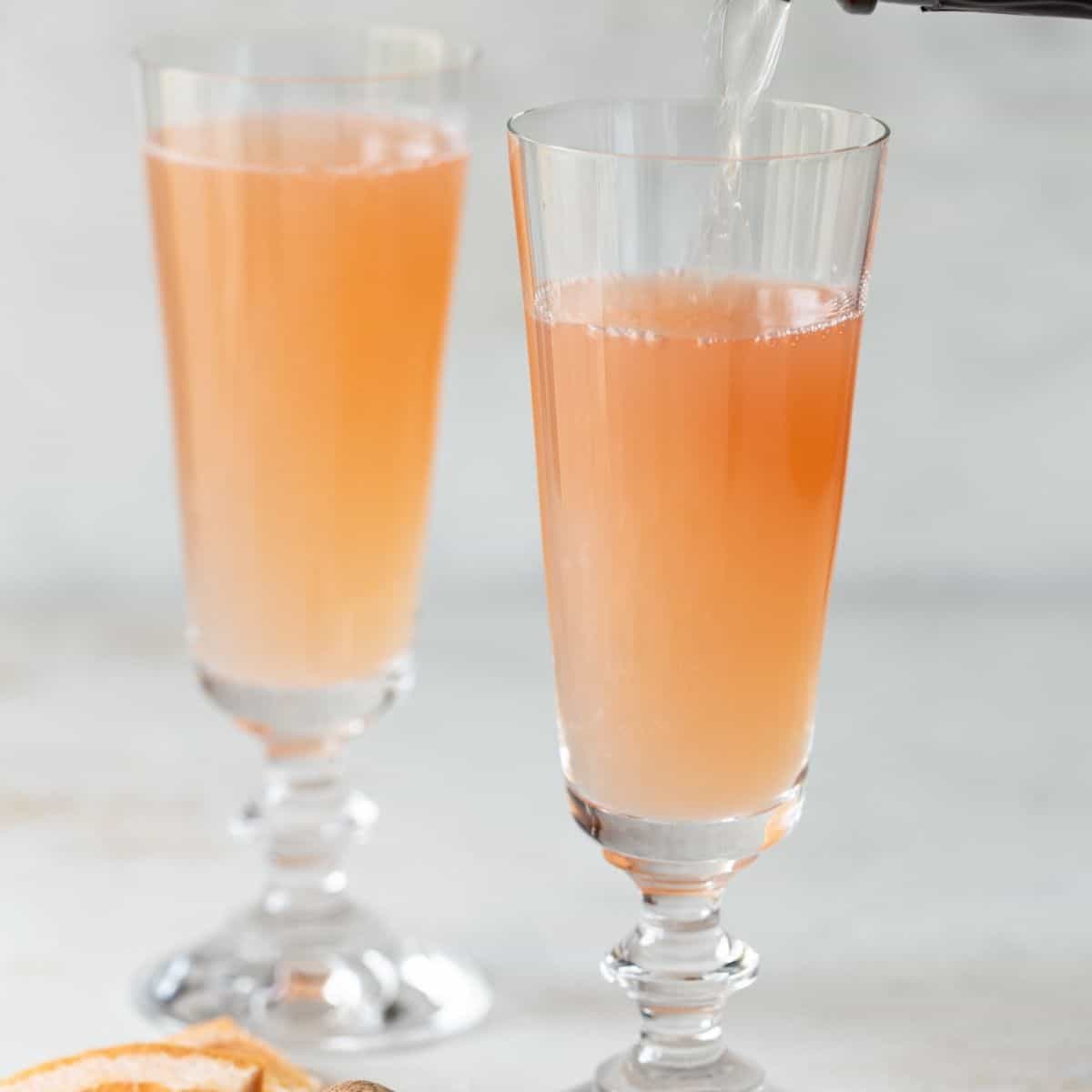 Breakfast Mimosa recipe A Tequila Brunch Cocktail Garnish with Lemon