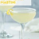 A glass of martini with Lemon and sugar.