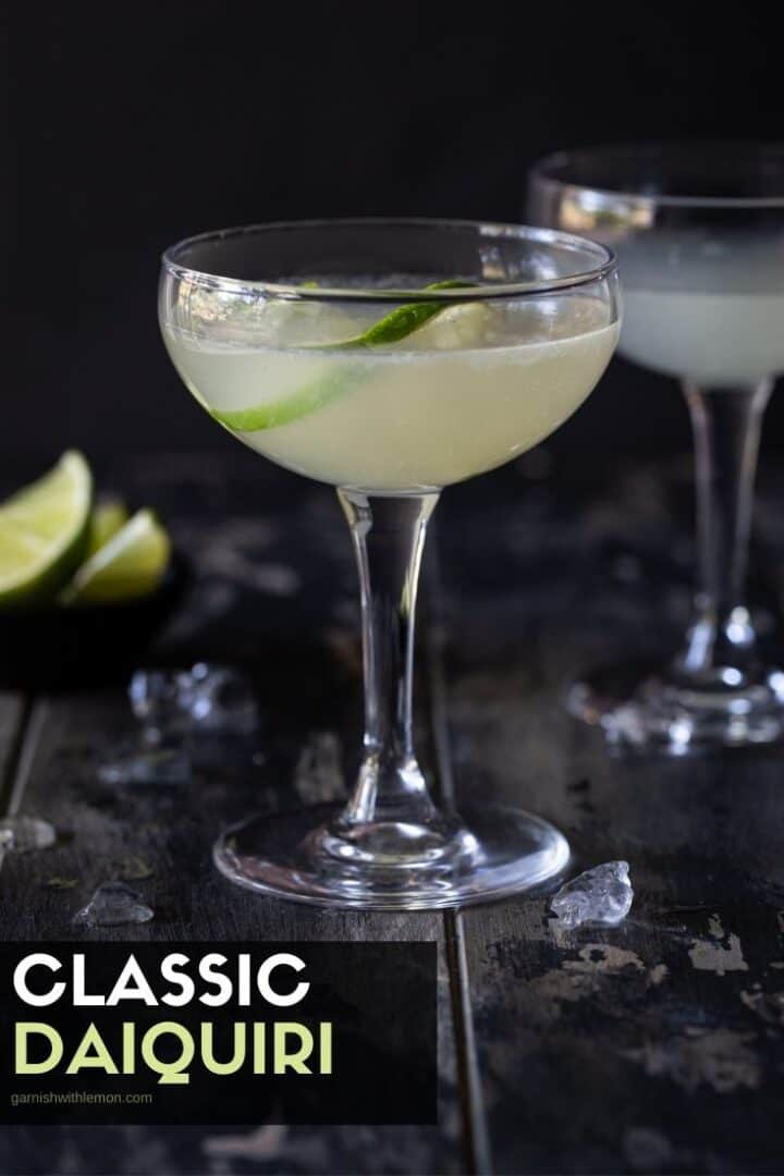 Authentic 3ingredient Classic Daiquiri Recipe Garnish with Lemon