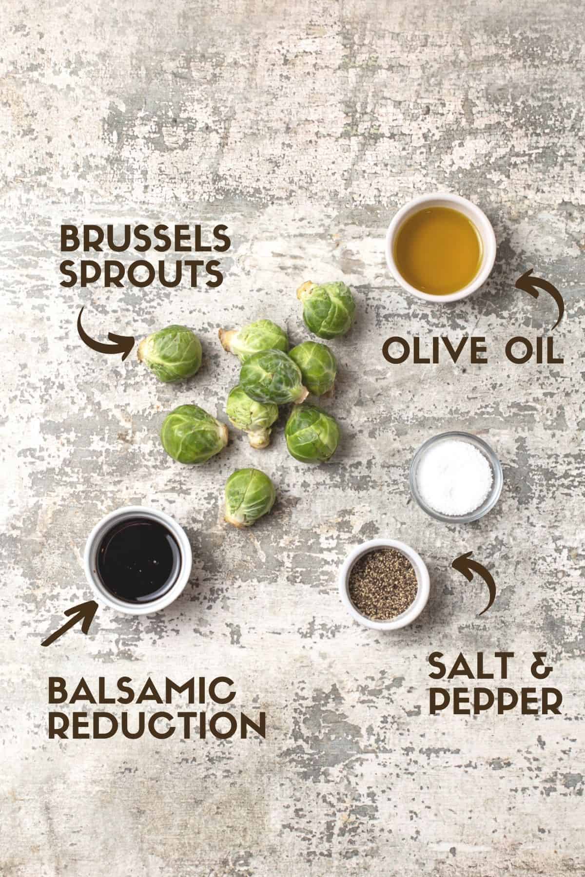 A close up of Brussels sprouts ingredients.