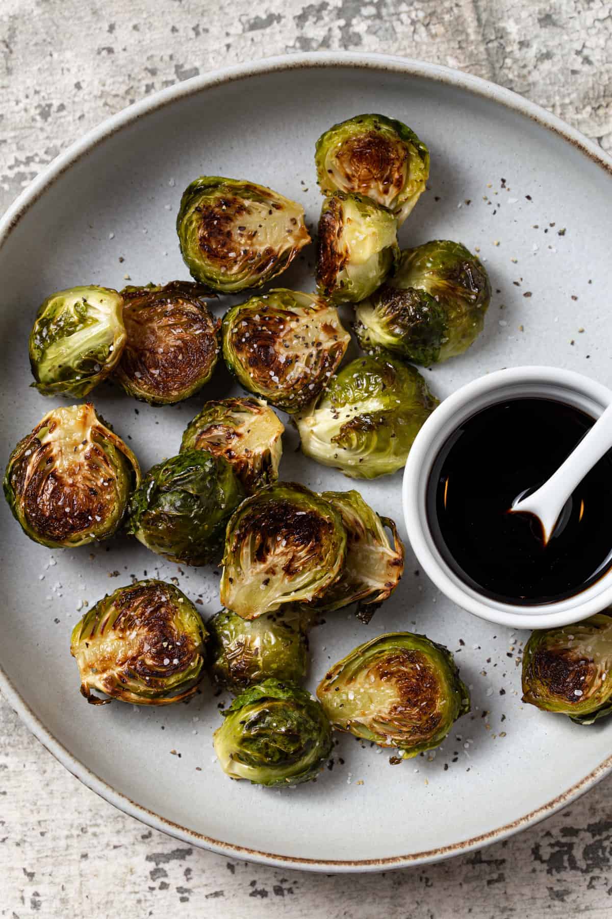 A plate of Brussels Sprouts.
