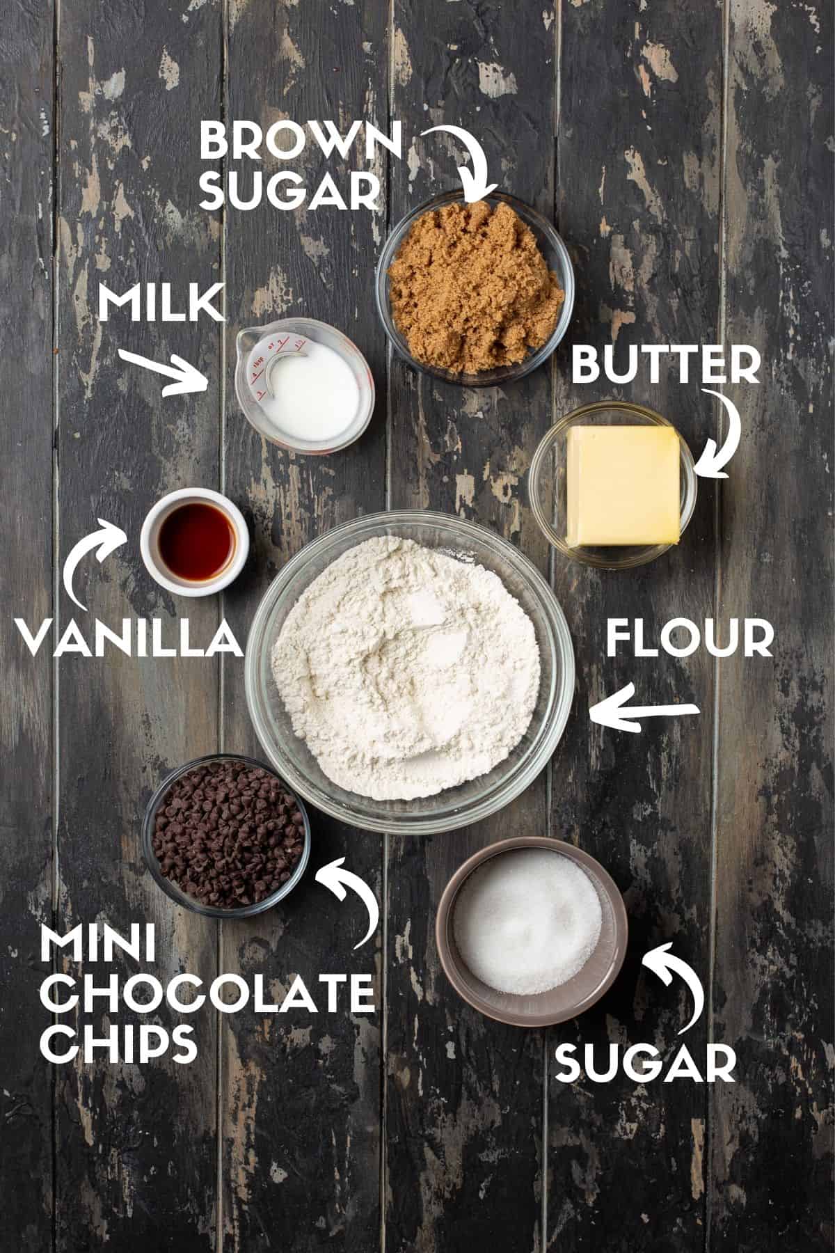 Truffle ingredients on a dark wooden board.