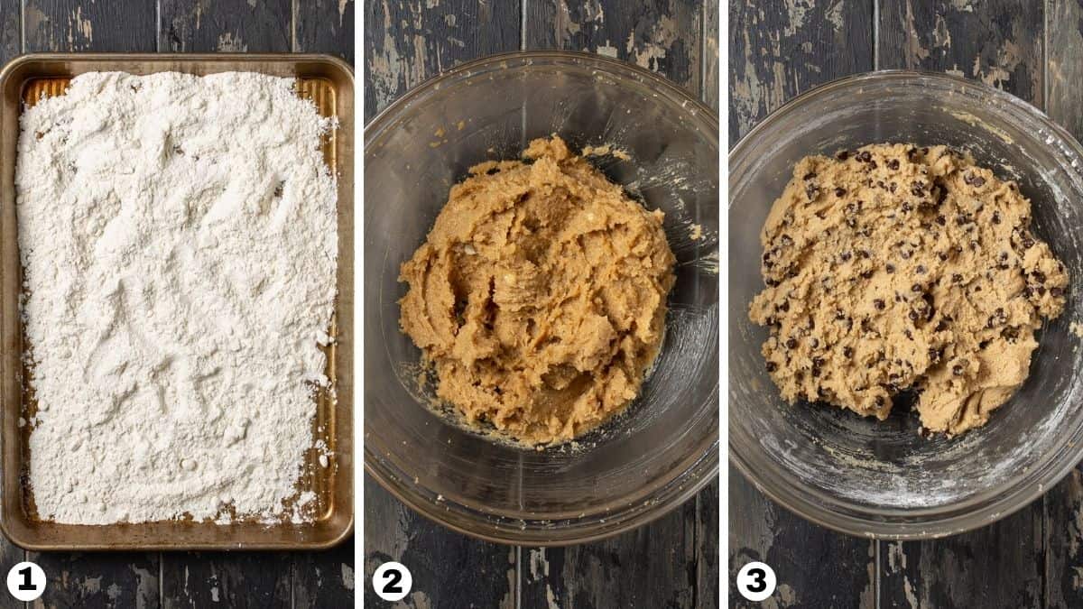 Bowls of truffle batter.