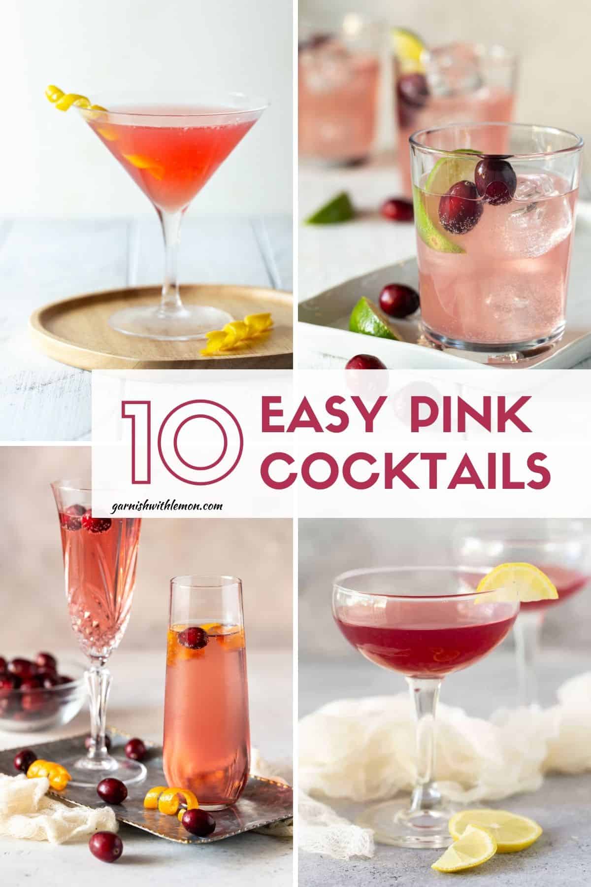 The Best Pink Cocktails (easy to make at home!) Garnish with Lemon
