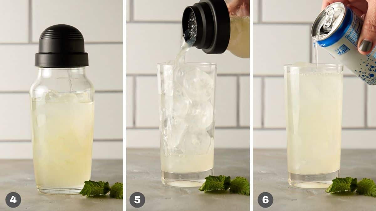 Steps 4-6 for tequila mojito.