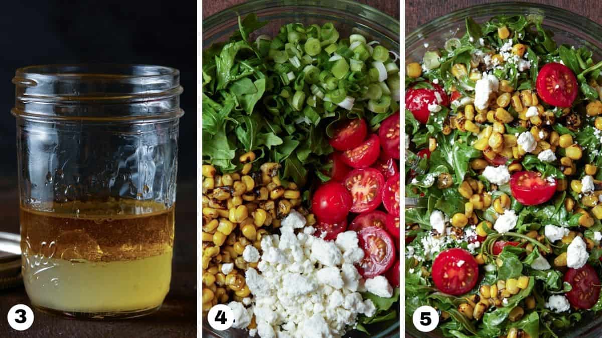 Goat cheese salad steps 3-5.