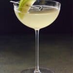 Tall coupe glass filled with Apple Martini.