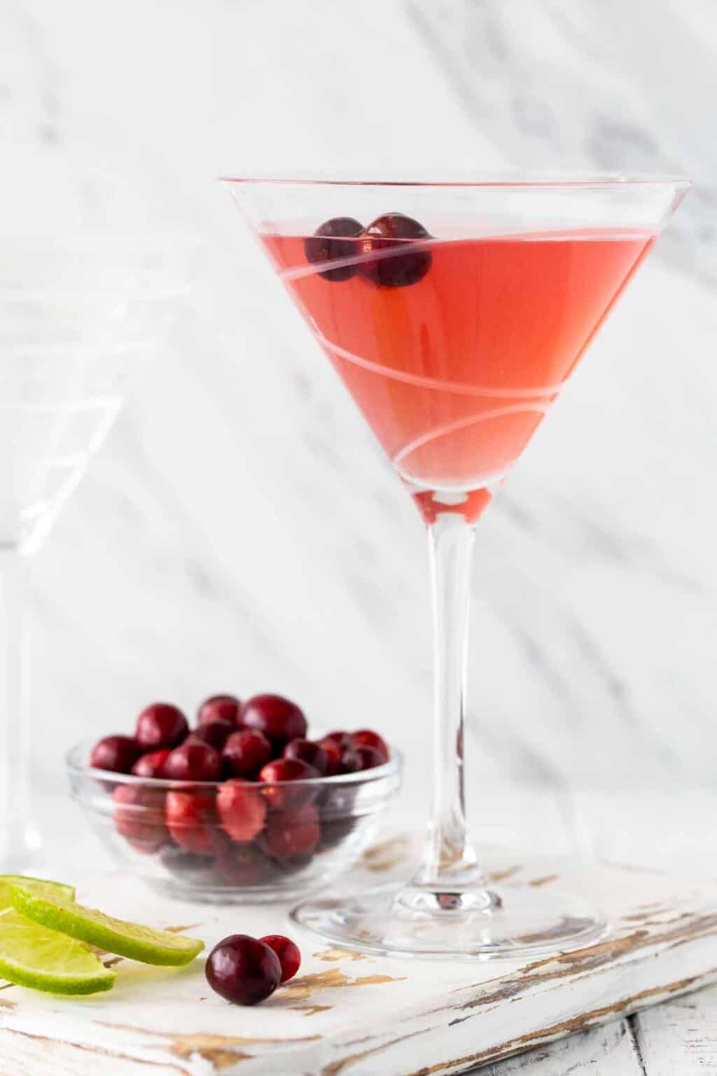 Easy Cranberry Martini (great ANY time of year!) Garnish with Lemon