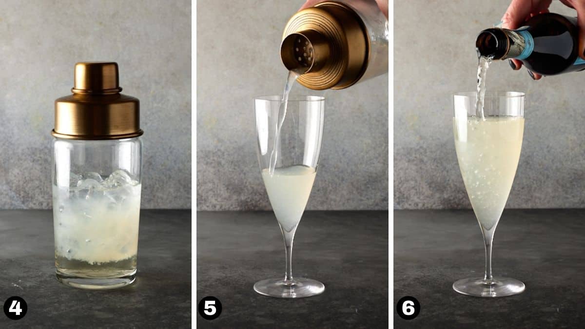 steps 4-6 for making french 77.