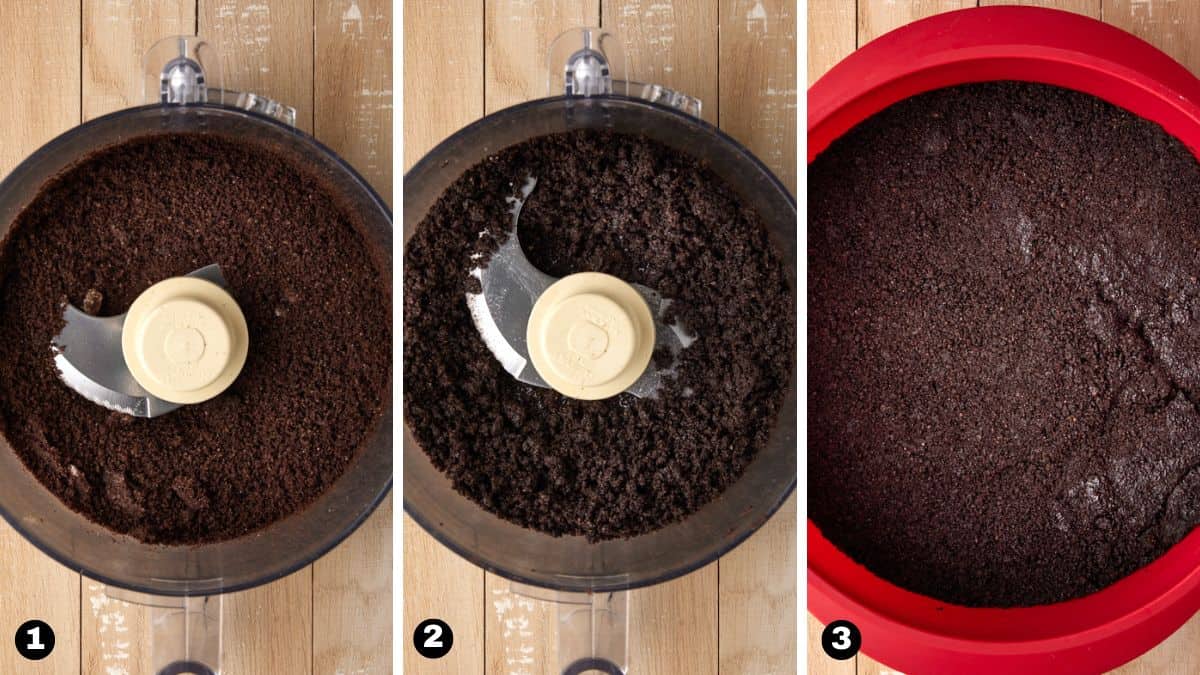 instruction for making chocolate cookie crust.