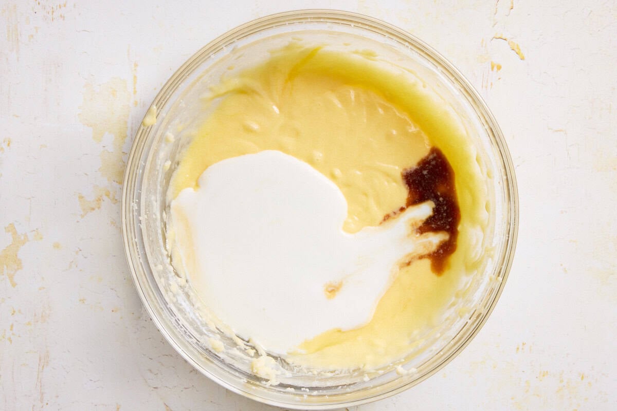 creamed butter with buttermilk and vanilla