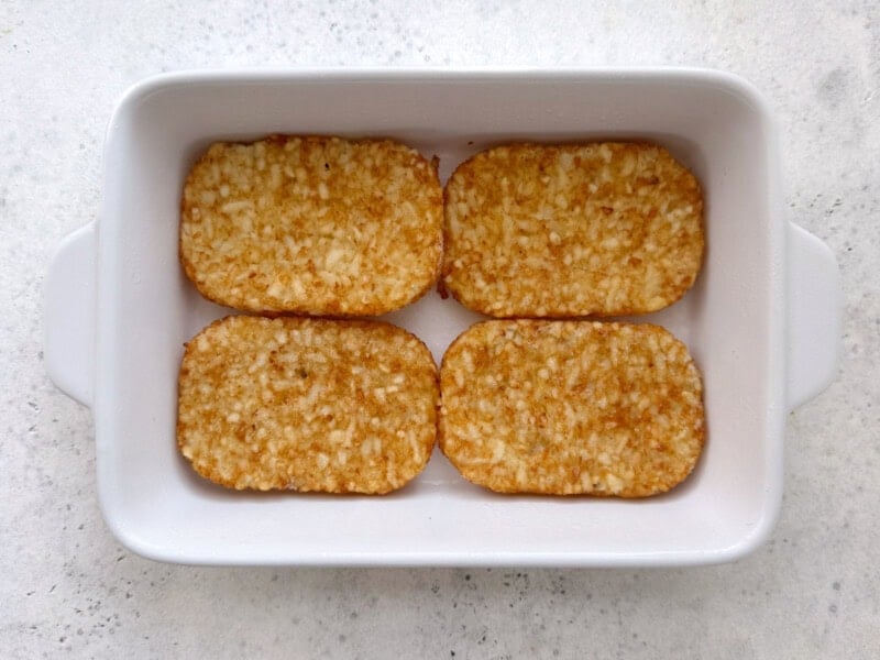 hashbrowns in baking dish