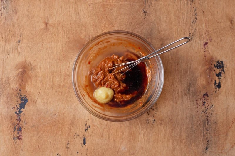 peanut base with fresh ginger and soy sauce.