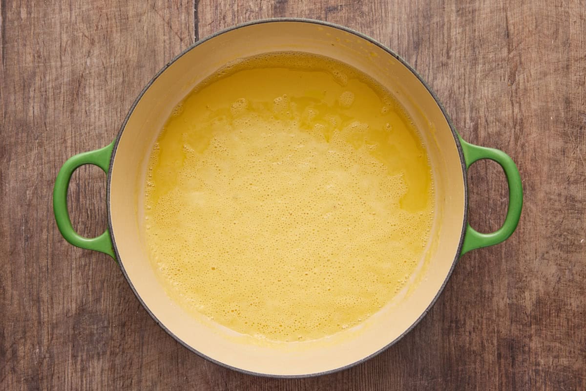 Butter and flour to make a roux in a dutch oven.