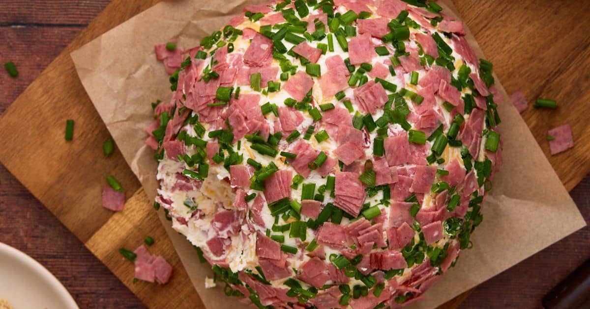 Chipped Beef Cheese Ball Recipe - Garnish with Lemon