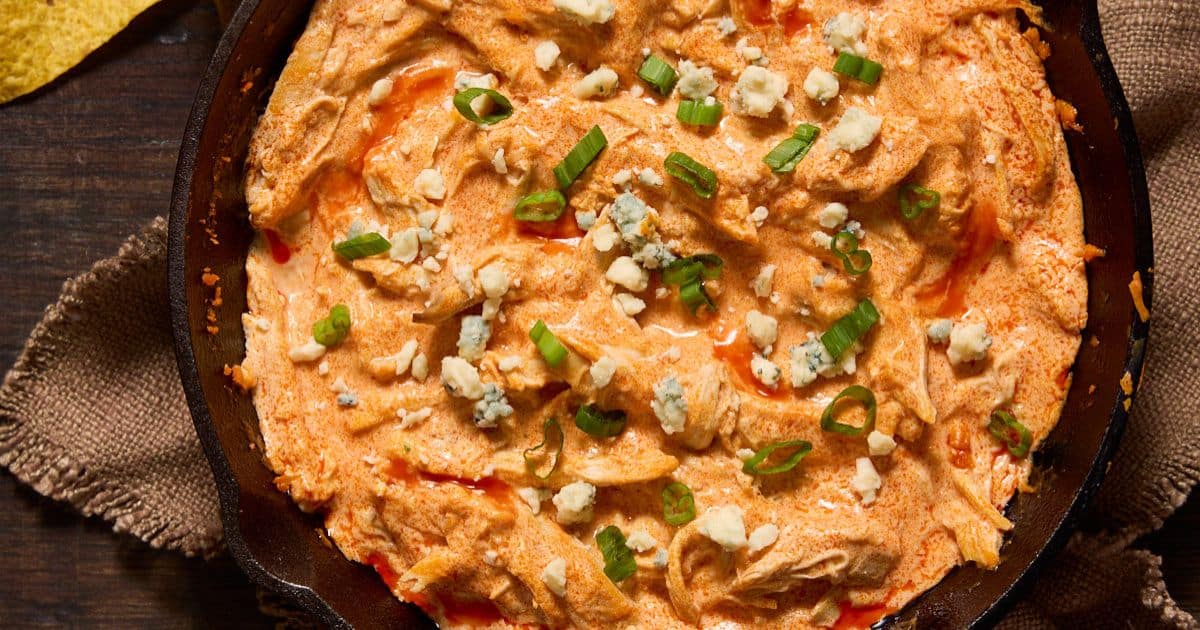 The BEST Buffalo Chicken Dip Recipe - Garnish with Lemon