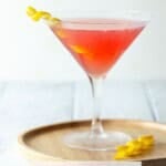 Cosmopolitan Cocktail in a tall martini glass.